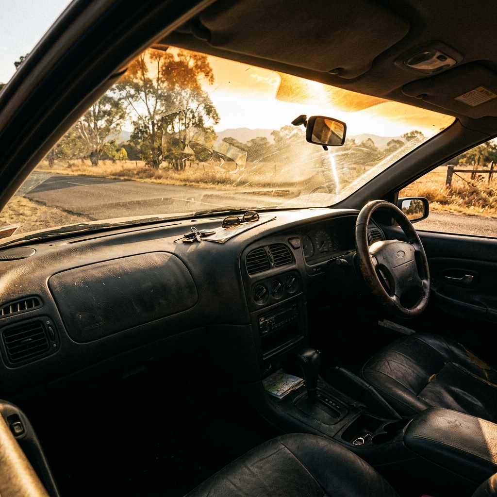 Car dashboard in extreme Adelaide summer heat